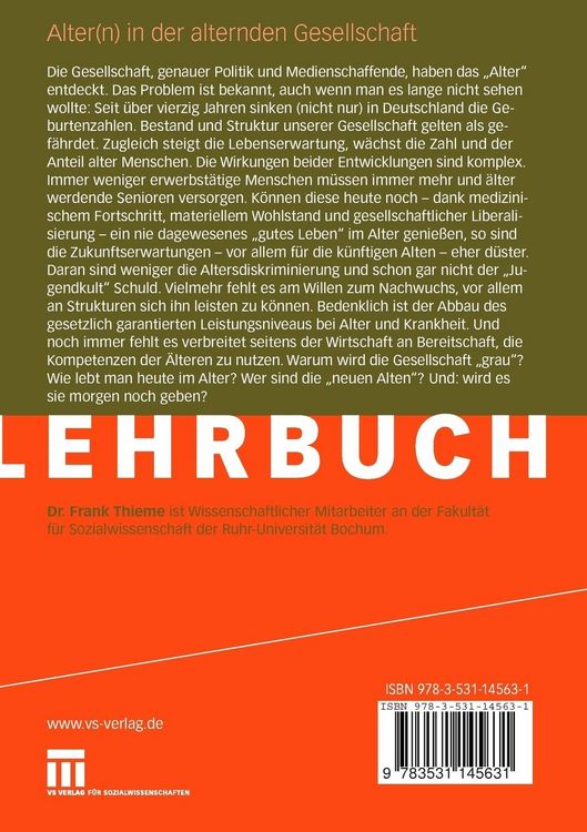 Produktbild: Alter(n) in der alternden Gesellschaft