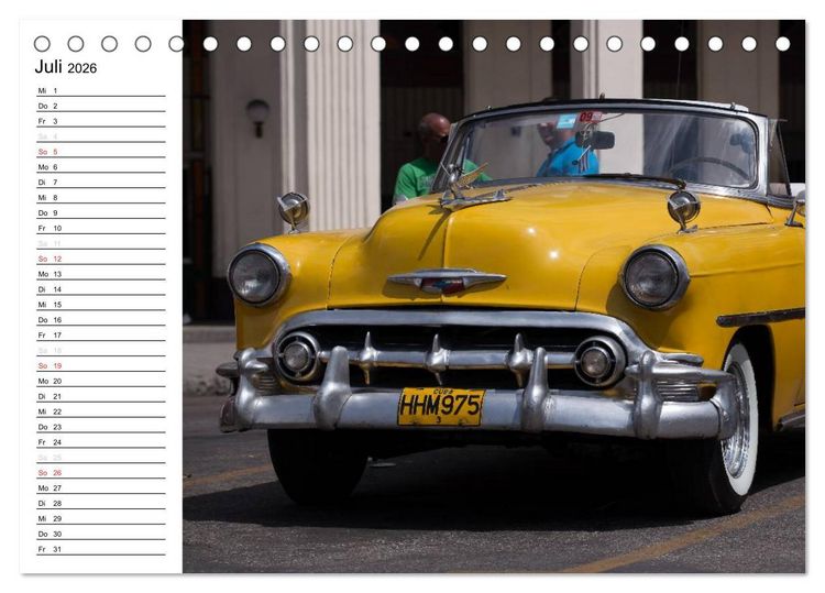 Produktbild: Cars on Cuba (Tischkalender 2026 DIN A5 quer), CALVENDO Monatskalender