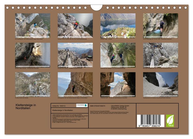 Produktbild: Klettersteige in Norditalien (Wandkalender 2026 DIN A4 quer), CALVENDO Monatskalender