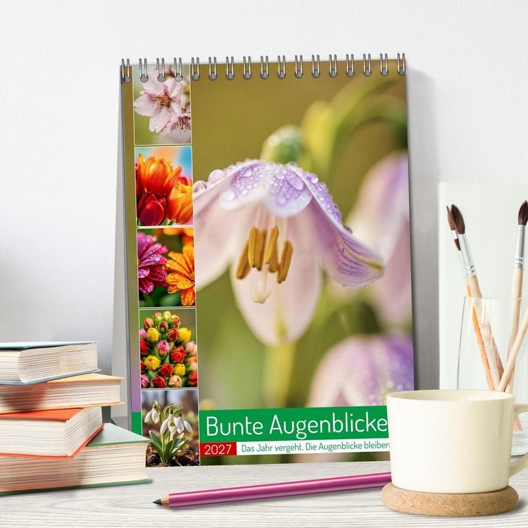 Produktbild: Bunte Augenblicke (Tischkalender 2027 DIN A5 hoch), CALVENDO Monatskalender