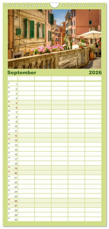 Produktbild: Familienplaner 2026 - Italienische Riviera Cinque Terre mit 5 Spalten (Wandkalender, 21 x 45 cm) CALVENDO