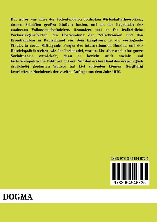 Produktbild: Das nationale System der politischen &Ouml;konomie