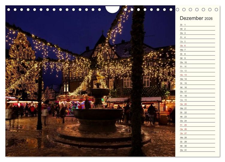 Produktbild: Goslar - Hanse- und Kaiserstadt im Harz (Wandkalender 2026 DIN A4 quer), CALVENDO Monatskalender