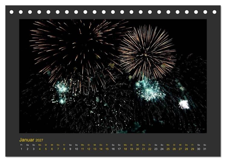 Produktbild: Feuerwerk - Explosives am Himmel (Tischkalender 2027 DIN A5 quer), CALVENDO Monatskalender