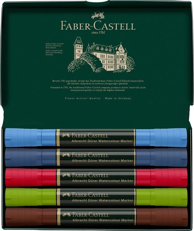 Produktbild: Faber-Castell Aquarellmarker Albrecht Dürer 5er Etui Urban Sketching