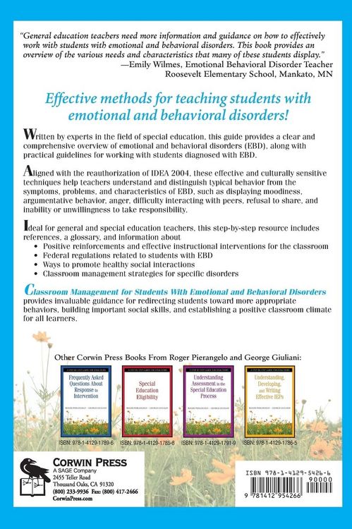 Produktbild: Classroom Management for Students with Emotional and Behavioral Disorders