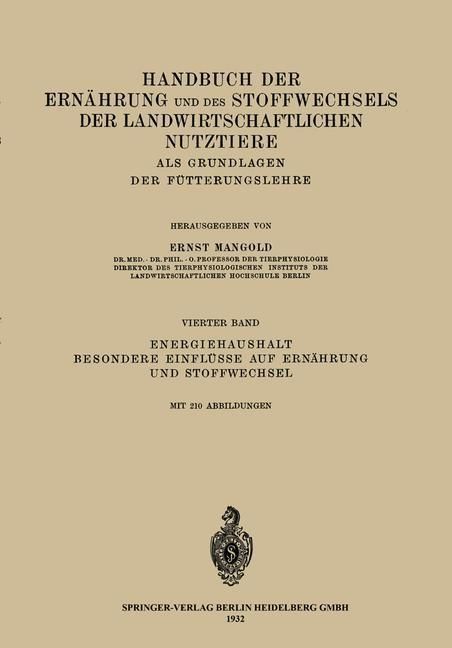 Produktbild: Energiehaushalt. Besondere Einfl&uuml;sse auf Ern&auml;hrung und Stoffwechsel