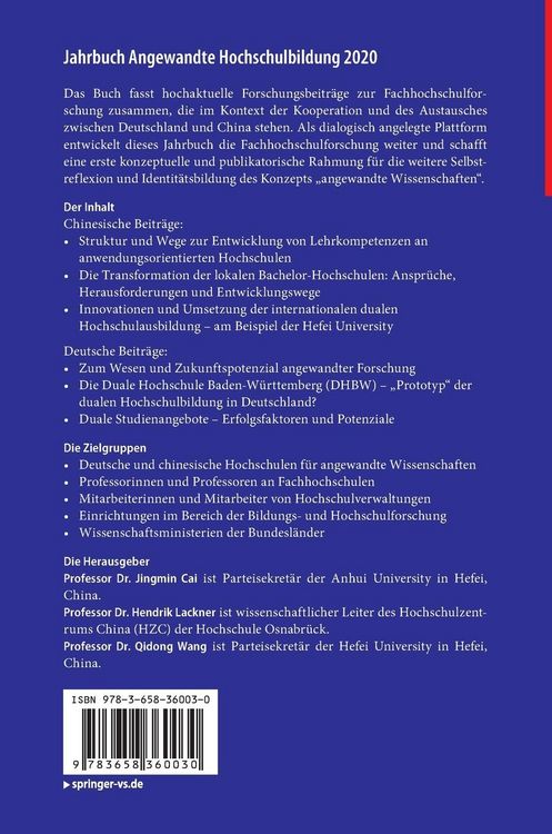 Produktbild: Jahrbuch Angewandte Hochschulbildung 2020