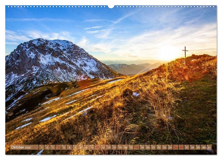 Produktbild: Gipfelkreuze im Sonnenlicht (Wandkalender 2026 DIN A2 quer), CALVENDO Monatskalender