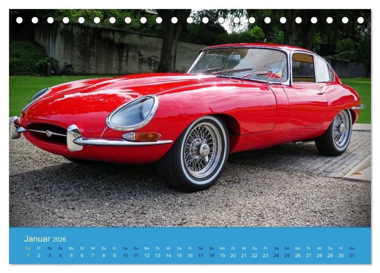 Produktbild: Jaguar E-Type Memorial (Tischkalender 2026 DIN A5 quer), CALVENDO Monatskalender