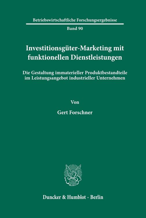 Produktbild: Investitionsg&uuml;ter-Marketing mit funktionellen Dienstleistungen.