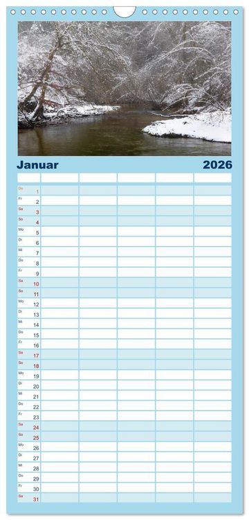 Produktbild: Familienplaner 2026 - Waldb&auml;che - Im Wandel der Jahreszeiten mit 5 Spalten (Wandkalender, 21 x 45 cm) CALVENDO