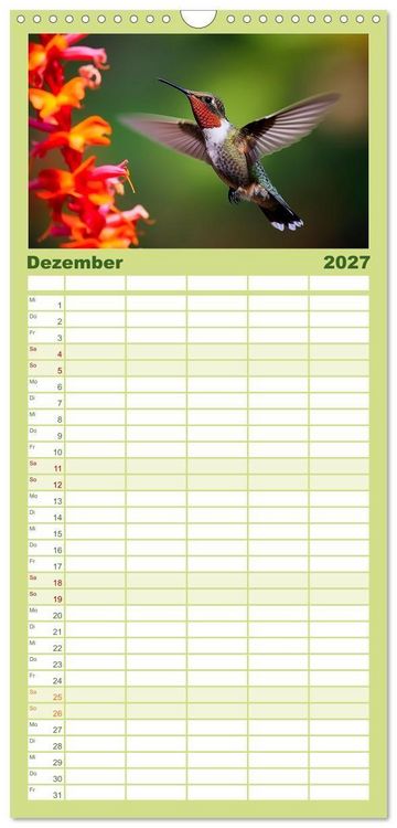 Produktbild: Familienplaner 2027 - Quer durch die Tierwelt der Erde mit 5 Spalten (Wandkalender, 21 x 45 cm) CALVENDO