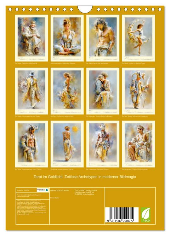 Produktbild: Tarot im Goldlicht. Zeitlose Archetypen in moderner Bildmagie (Wandkalender 2027 DIN A4 hoch), CALVENDO Monatskalender