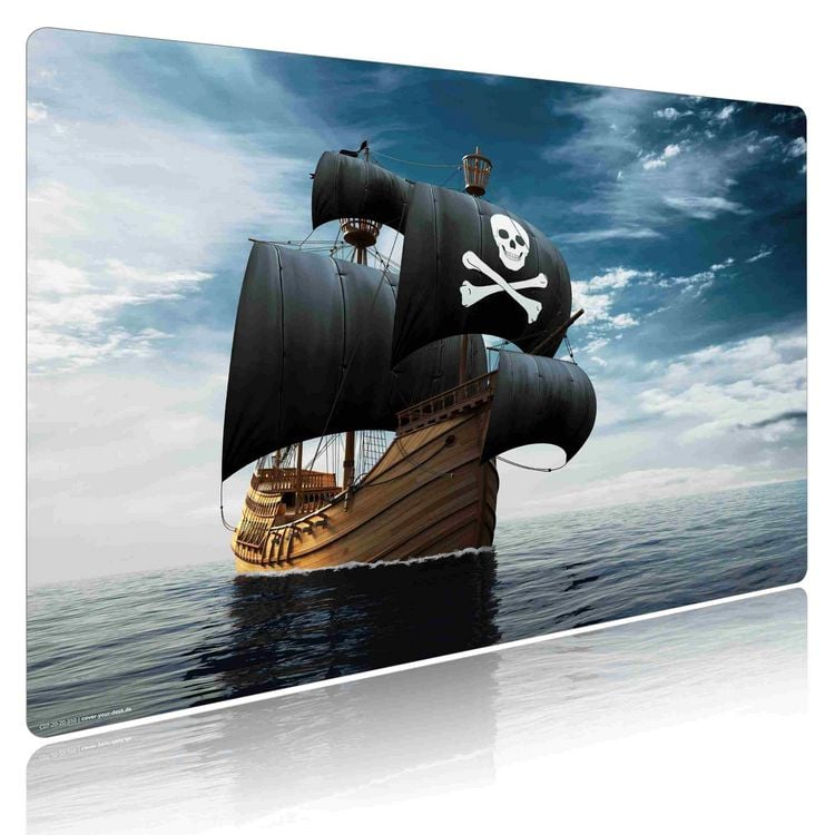 Produktbild: Cover-your-desk Schreibtischunterlage f&uuml;r Kinder und Erwachsene Piratenschiff, aus hochwertigem Vinyl , 60 x 40 cm