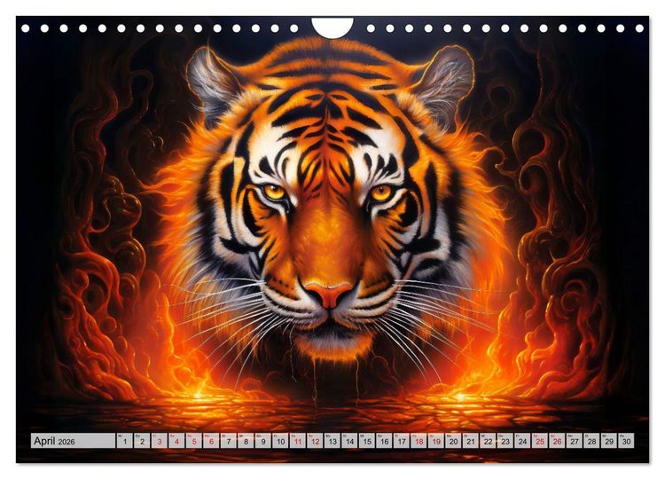 Produktbild: Jahr des Tigers - Portr&auml;ts des chinesischen Tierkreiszeichens (Wandkalender 2026 DIN A4 quer), CALVENDO Monatskalender