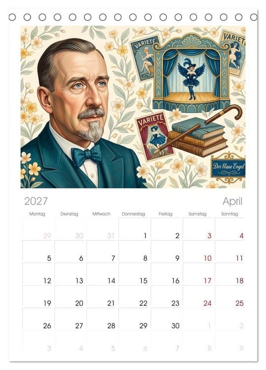 Produktbild: Tischplaner 2027 - Literarische Stimmen ihrer Zeit (A5 Tischkalender zum Aufstellen) CALVENDO