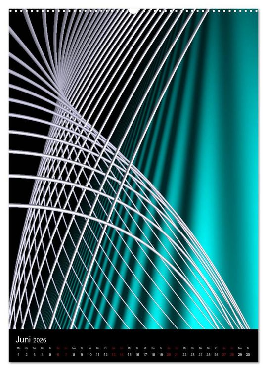 Produktbild: T&uuml;rkis in 3 Dimensionen (hochwertiger Premium Wandkalender 2026 DIN A2 hoch), Kunstdruck in Hochglanz
