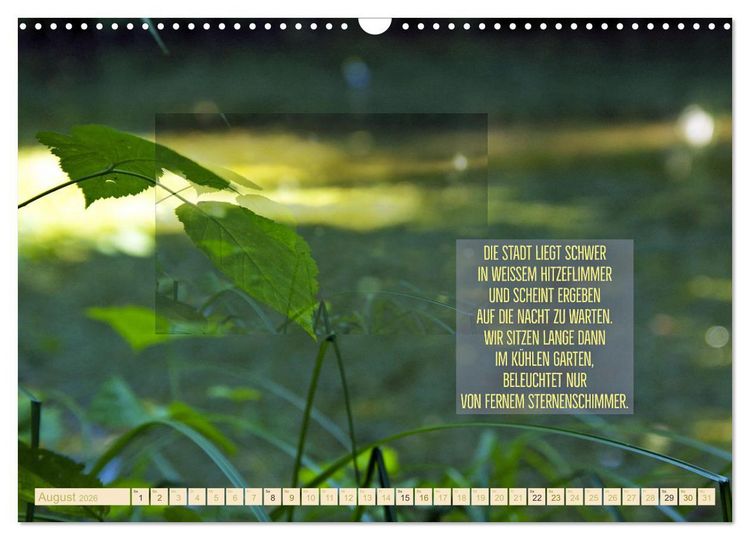 Produktbild: Stimmungsreigen Gef&uuml;hlvolle Texte und Bilder (Wandkalender 2026 DIN A3 quer), CALVENDO Monatskalender