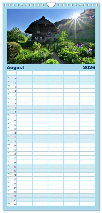 Produktbild: Familienplaner 2026 - Faszination Schwarzwald mit 5 Spalten (Wandkalender, 21 x 45 cm) CALVENDO