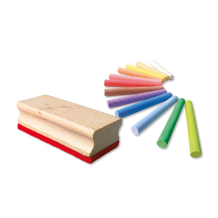 Produktbild: SES CREATIVE Kreide 12 Farben mit Schwamm 12 St&uuml;ck