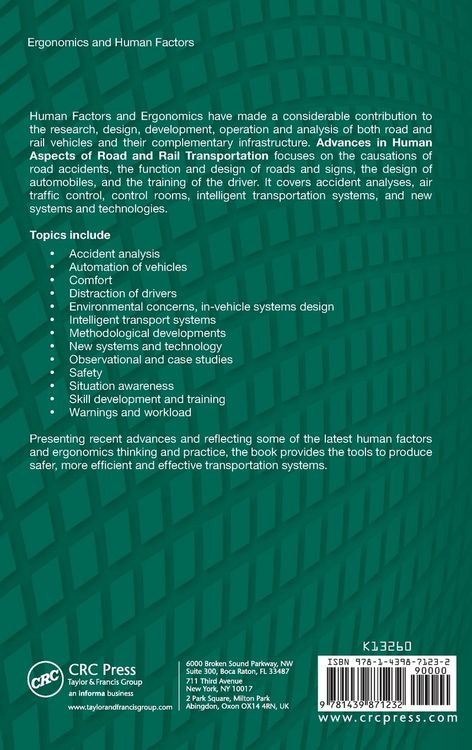 Produktbild: Advances in Human Aspects of Road and Rail Transportation