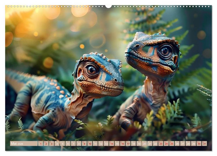 Produktbild: Dino-Babys (hochwertiger Premium Wandkalender 2026 DIN A2 quer), Kunstdruck in Hochglanz