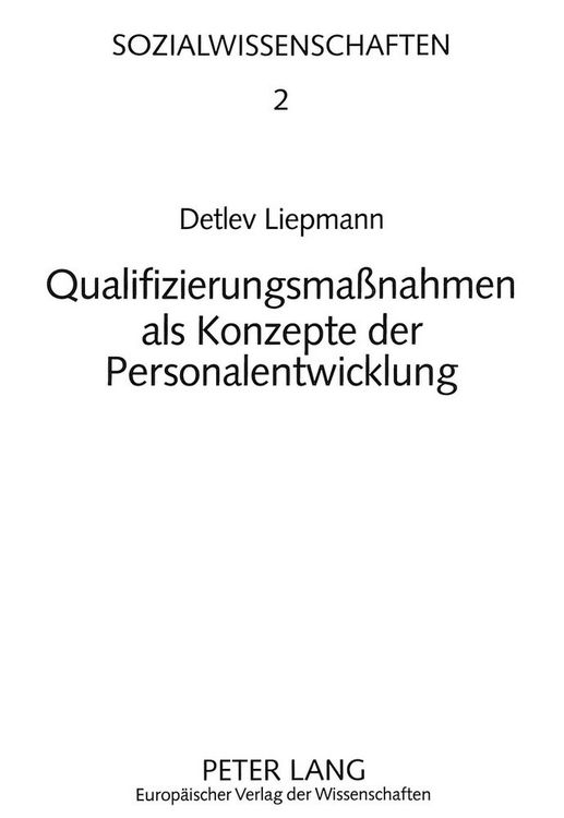 Produktbild: Qualifizierungsma&szlig;nahmen als Konzepte der Personalentwicklung