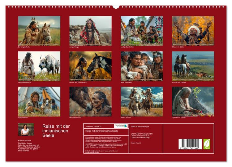 Produktbild: Reise mit der indianischen Seele (hochwertiger Premium Wandkalender 2026 DIN A2 quer), Kunstdruck in Hochglanz