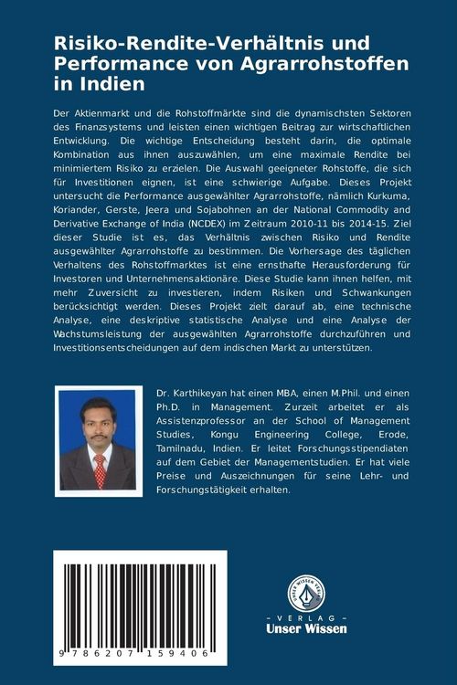 Produktbild: Risiko-Rendite-Verh&auml;ltnis und Performance von Agrarrohstoffen in Indien