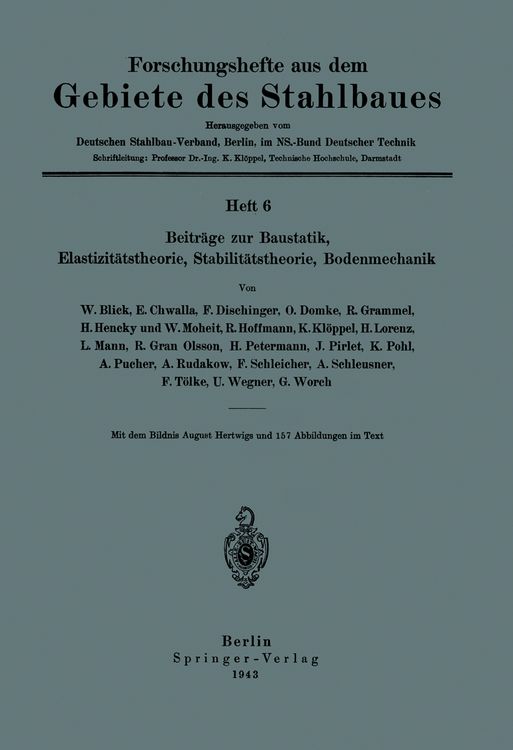 Produktbild: Beitr&auml;ge zur Baustatik, Elastizit&auml;tstheorie, Stabilit&auml;tstheorie, Bodenmechanik