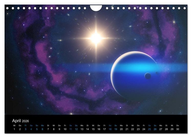 Produktbild: Weit entfernte unbekannte Welten (Wandkalender 2026 DIN A4 quer), CALVENDO Monatskalender