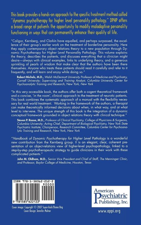 Produktbild: Handbook of Dynamic Psychotherapy for Higher Level Personality Pathology