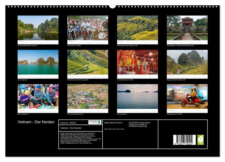 Produktbild: Vietnam - Der Norden (hochwertiger Premium Wandkalender 2026 DIN A2 quer), Kunstdruck in Hochglanz