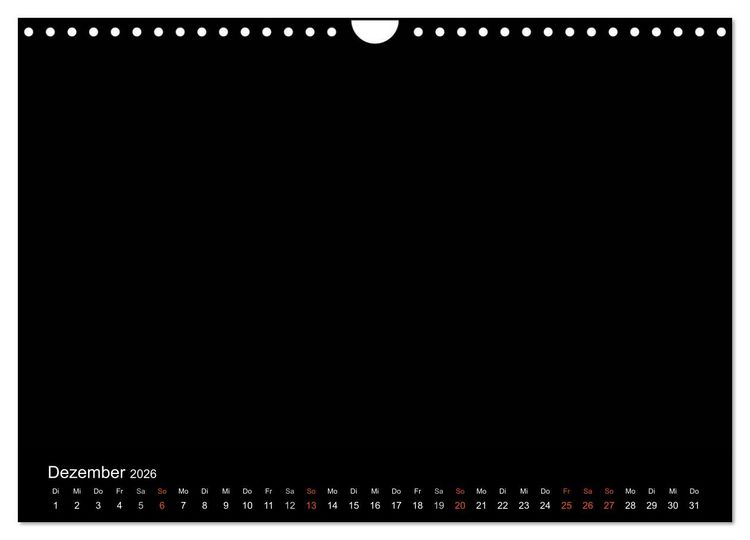 Produktbild: Bastelkalender - Schwarz (Wandkalender 2026 DIN A4 quer), CALVENDO Monatskalender