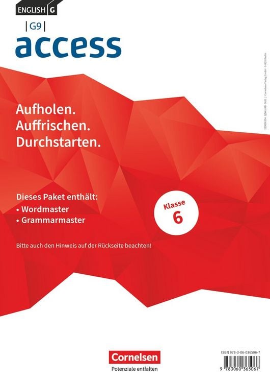 Produktbild: English G Access - G9 - Band 2: 6. Schuljahr - Wordmaster und Grammarmaster (Im Paket)