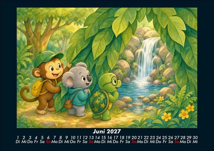 Produktbild: Wasserf&auml;lle der Fantasie mit Milo, Kiki & Taz 2027 Fotokalender DIN A5