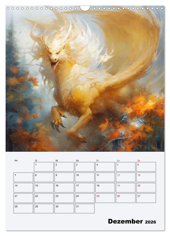 Produktbild: Drachenland. Gef&uuml;rchtete Fabelwesen im Gotik-Stil (Wandkalender 2026 DIN A3 hoch), CALVENDO Monatskalender