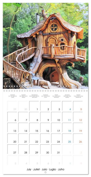 Produktbild: Cabanes f&eacute;eriques (Calendrier mural carr&eacute; 2026 30x30 cm) Calendrier double avec une page pour vos prises de notes