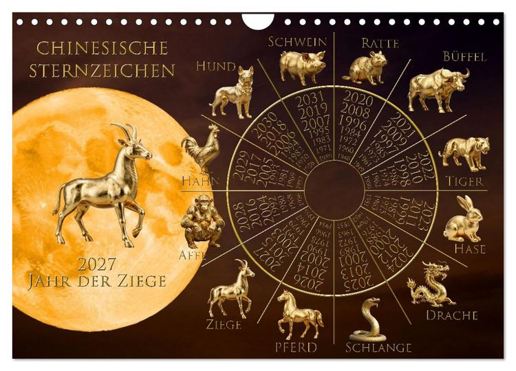 Produktbild: Chinesische Sternzeichen (Wandkalender 2027 DIN A4 quer), CALVENDO Monatskalender