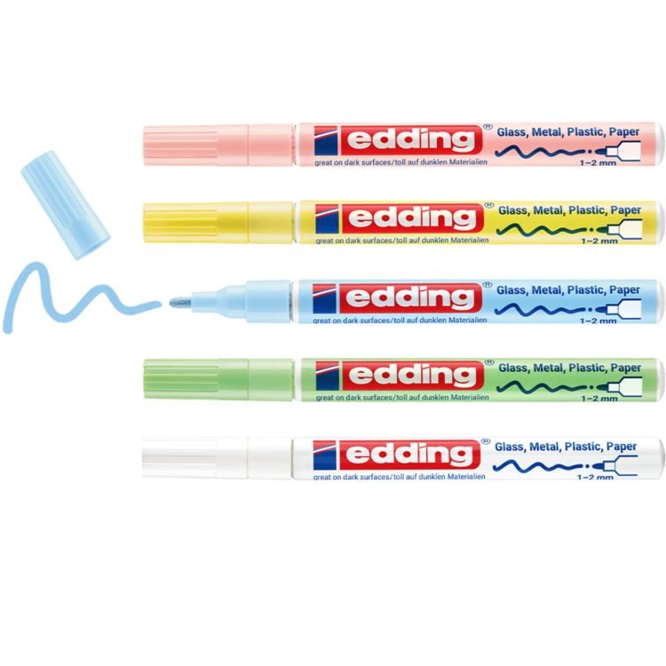 Produktbild: Edding Glanzlackmarker 751 Creative Pastell 1-2mm 5er Set