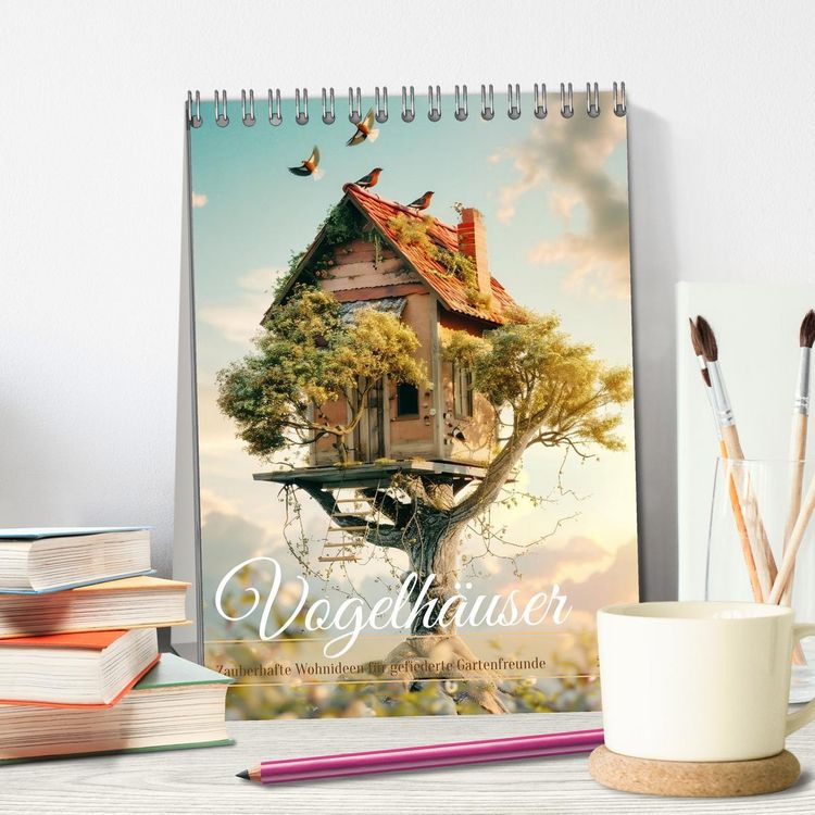 Produktbild: Vogelh&auml;user Zauberhafte Wohnideen f&uuml;r gefiederte Freunde (Tischkalender 2026 DIN A5 hoch), CALVENDO Monatskalender