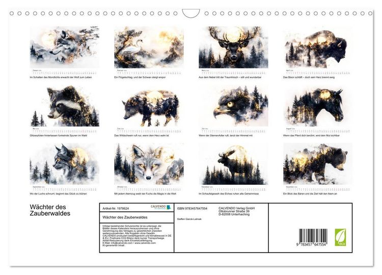 Produktbild: W&auml;chter des Zauberwaldes (Wandkalender 2026 DIN A3 quer), CALVENDO Monatskalender
