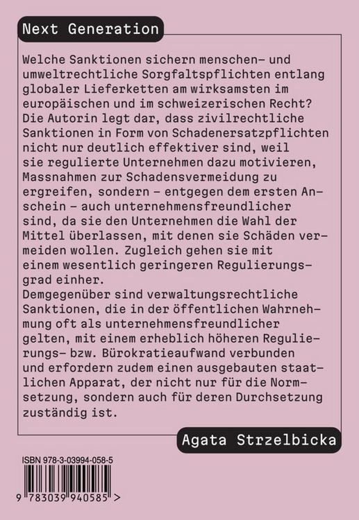 Produktbild: Haftung f&uuml;r Sorgfaltspflichten in Lieferketten: Analyse nach Schweizer Recht und EU-Recht