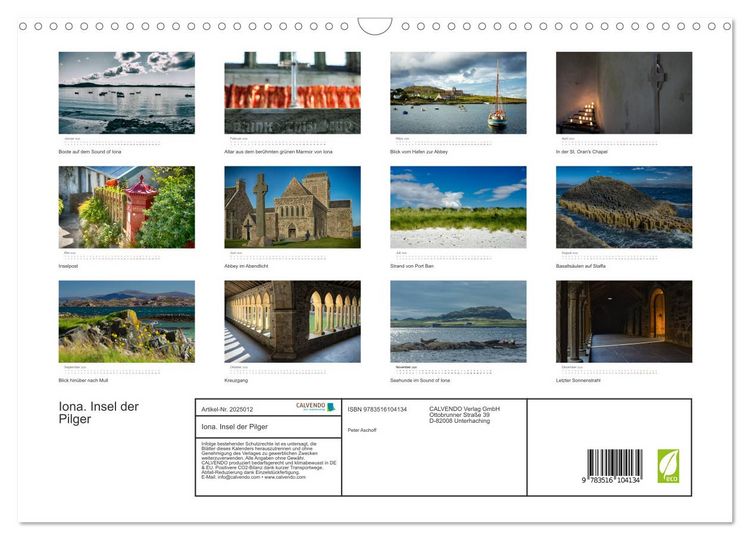 Produktbild: Iona. Insel der Pilger (Wandkalender 2026 DIN A3 quer), CALVENDO Monatskalender