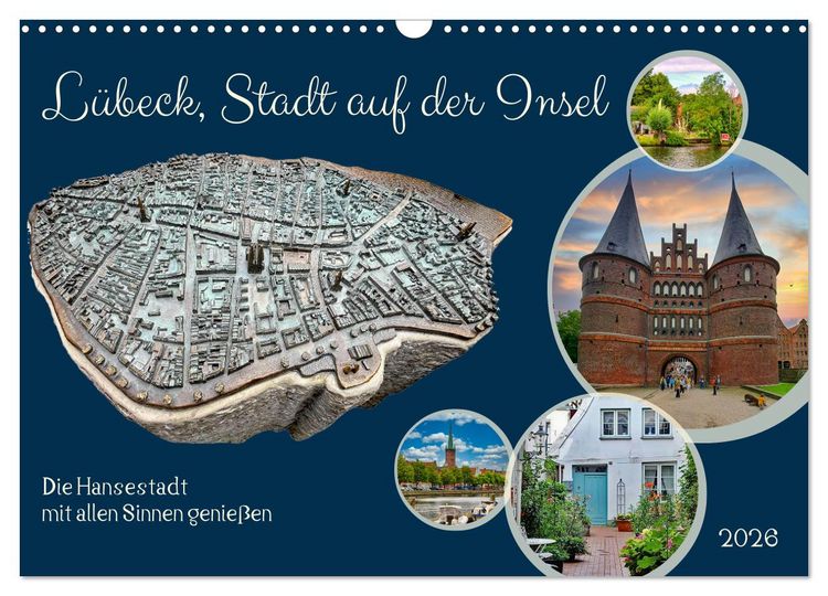 Produktbild: L&uuml;beck, Stadt auf der Insel (Wandkalender 2026 DIN A3 quer), CALVENDO Monatskalender
