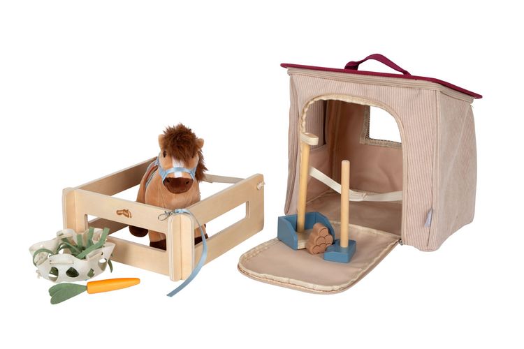 Produktbild: Spielset Pferd mit Stall und Zubeh&ouml;r in der Tasche