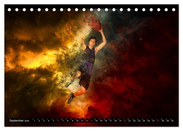 Produktbild: Basketball Fantasiewelten (Tischkalender 2026 DIN A5 quer), CALVENDO Monatskalender