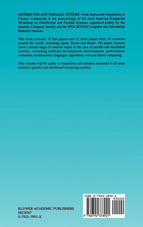 Produktbild: Distributed and Parallel Systems