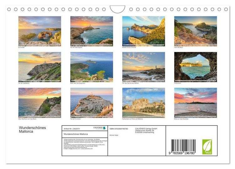 Produktbild: Wundersch&ouml;nes Mallorca (Wandkalender 2027 DIN A4 quer), CALVENDO Monatskalender